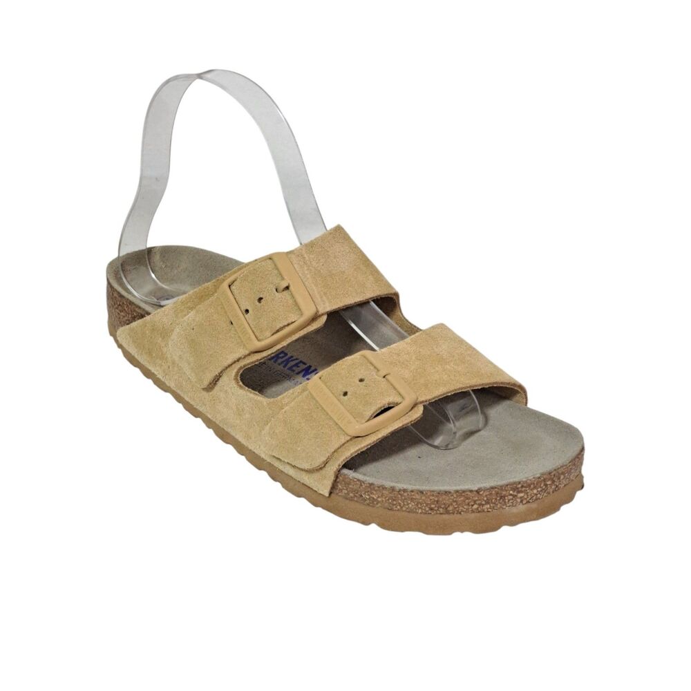 Birkenstock Women's Tan Arizona Suede Leather Comfort Slip On Sandal Sz 38